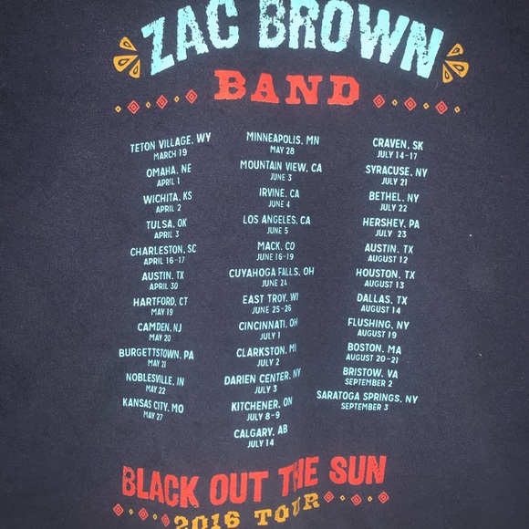 Zach Brown band double sided graphic T-shirt concert 2016 tour sz L Long sleeve - Picture 4 of 7